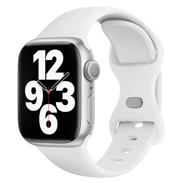 Correia de Relógio em Silicone com Fivela Borboleta e Filme Curvo 3D, Para Apple Watch Series 41mm, Para Apple Watch Series 38mm, Para Apple Watch Series 42mm