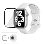 Correia de Relógio em Silicone com Fivela Borboleta e Filme Curvo 3D, Para Apple Watch Series 41mm, Para Apple Watch Series 38mm, Para Apple Watch Series 42mm