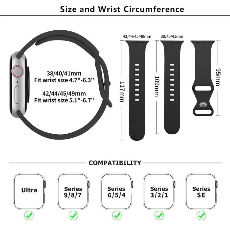Correia de Relógio em Silicone com Fivela Borboleta e Filme Curvo 3D, Para Apple Watch Series 10 46mm, Para Apple Watch Series 10 42mm, Para Apple Watch Series 44mm