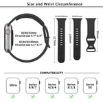 Correia de Relógio em Silicone com Fivela Borboleta e Filme Curvo 3D, Para Apple Watch Series 40mm, Para Apple Watch Ultra 2 / 1 49mm, Para Apple Watch Series 45mm