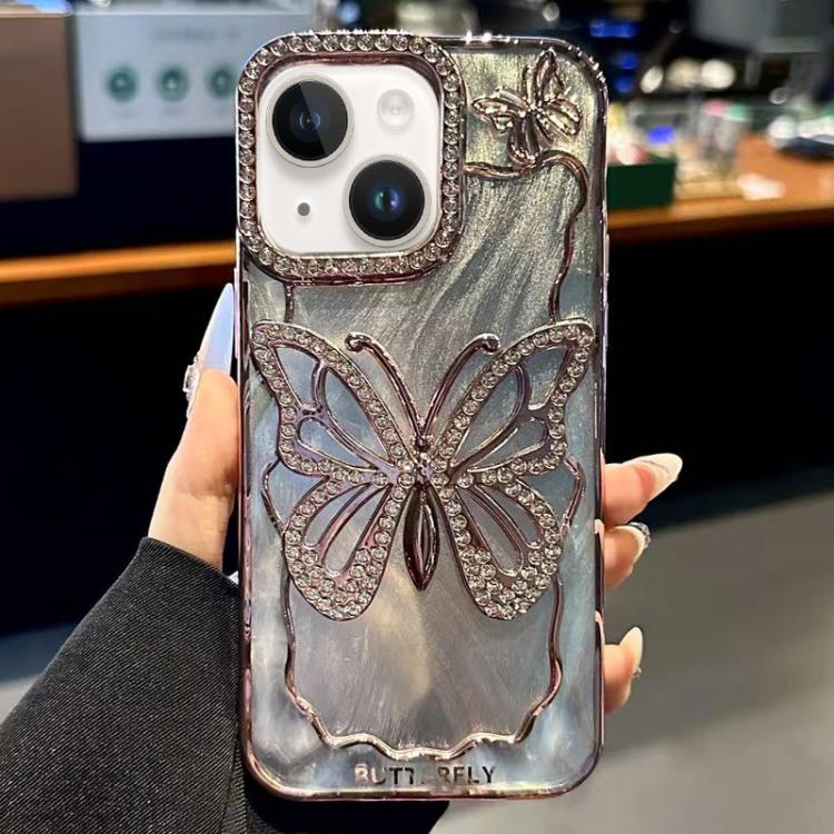 Capa para telemóvel em TPU com eletroplatação de borboleta e cartão de cartão epóxi, Para iPhone 14, Para iPhone 14 Pro, Para iPhone 14 Pro Max, Para iPhone 13 Pro Max, Para iPhone 13 Pro, Para iPhone 13