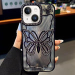 Capa para telemóvel em TPU com eletroplatação de borboleta e cartão de cartão epóxi, Para iPhone 14, Para iPhone 14 Pro, Para iPhone 14 Pro Max, Para iPhone 13 Pro Max, Para iPhone 13 Pro, Para iPhone 13