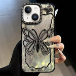 Capa para telemóvel em TPU com eletroplatação de borboleta e cartão de cartão epóxi, Para iPhone 14, Para iPhone 14 Pro, Para iPhone 14 Pro Max, Para iPhone 13 Pro Max, Para iPhone 13 Pro, Para iPhone 13