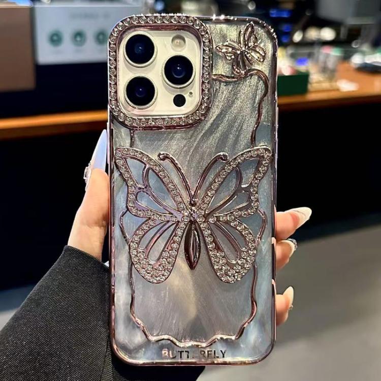 Capa para telemóvel em TPU com eletroplatação de borboleta e cartão de cartão epóxi, Para iPhone 14, Para iPhone 14 Pro, Para iPhone 14 Pro Max, Para iPhone 13 Pro Max, Para iPhone 13 Pro, Para iPhone 13
