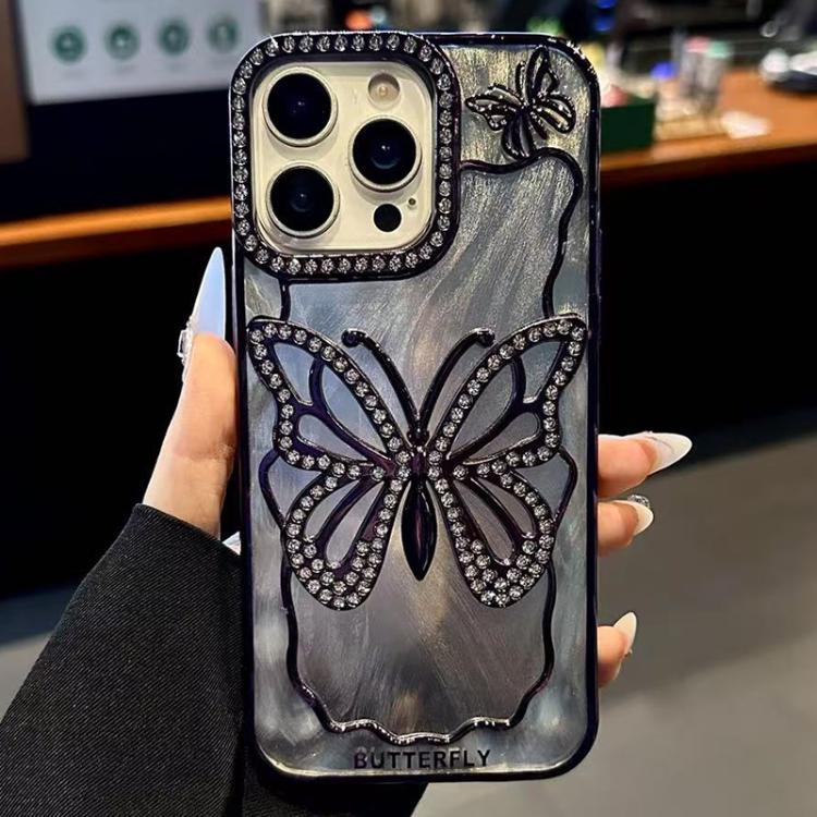 Capa para telemóvel em TPU com eletroplatação de borboleta e cartão de cartão epóxi, Para iPhone 14, Para iPhone 14 Pro, Para iPhone 14 Pro Max, Para iPhone 13 Pro Max, Para iPhone 13 Pro, Para iPhone 13