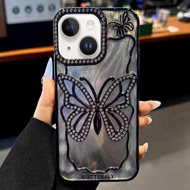 Capa para telemóvel em TPU com eletroplatação de borboleta e cartão de cartão epóxi, Para iPhone 14, Para iPhone 14 Pro, Para iPhone 14 Pro Max, Para iPhone 13 Pro Max, Para iPhone 13 Pro, Para iPhone 13