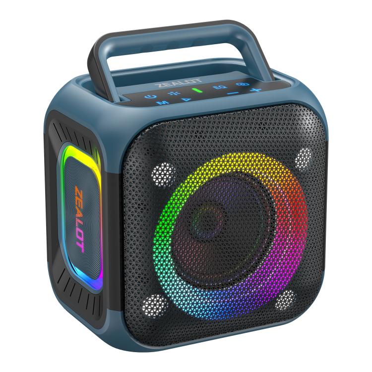 Zealot PT01 Coluna Bluetooth Estéreo RGB Portátil 30W IPX6 para Exterior, PT01