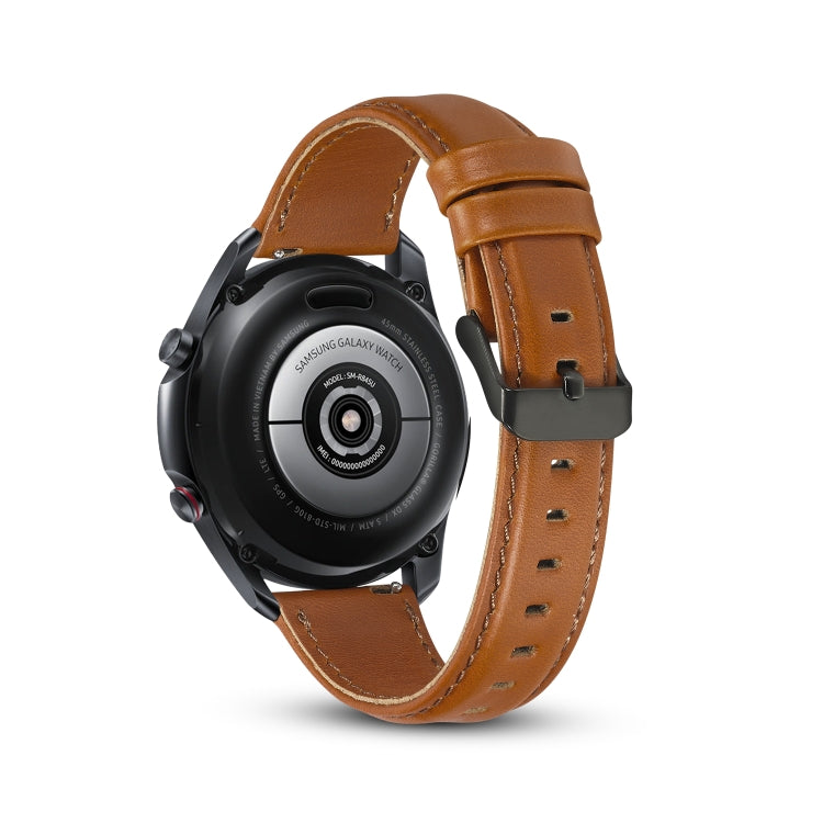 Correia Substituta de Couro com Textura Lisa, Para Samsung Galaxy Watch 3 41mm, Para Samsung Galaxy Watch 3 45mm