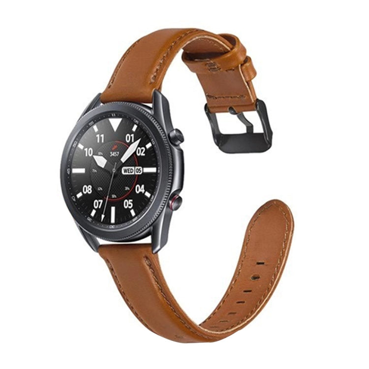 Correia Substituta de Couro com Textura Lisa, Para Samsung Galaxy Watch 3 41mm, Para Samsung Galaxy Watch 3 45mm