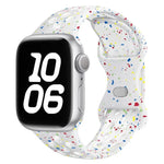 Correia de Relógio em Silicone com Fivela Borboleta e Pontos Coloridos com Filme Curvo 3D, Para Apple Watch Series 42mm