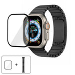 Correia de Relógio em Aço 316 com Fivela Original e Filme Curvo 3D, Para Apple Watch Série 10 46mm, Para Apple Watch Série 10 42mm, Para Apple Watch Série 44mm, Para Apple Watch Série 40mm, Para Apple Watch Ultra 2 / 1 49mm, Para Apple Watch Série 45mm