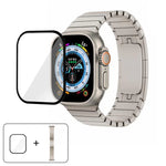 Correia de Relógio em Aço 316 com Fivela Original e Filme Curvo 3D, Para Apple Watch Série 10 46mm, Para Apple Watch Série 10 42mm, Para Apple Watch Série 44mm, Para Apple Watch Série 40mm, Para Apple Watch Ultra 2 / 1 49mm, Para Apple Watch Série 45mm