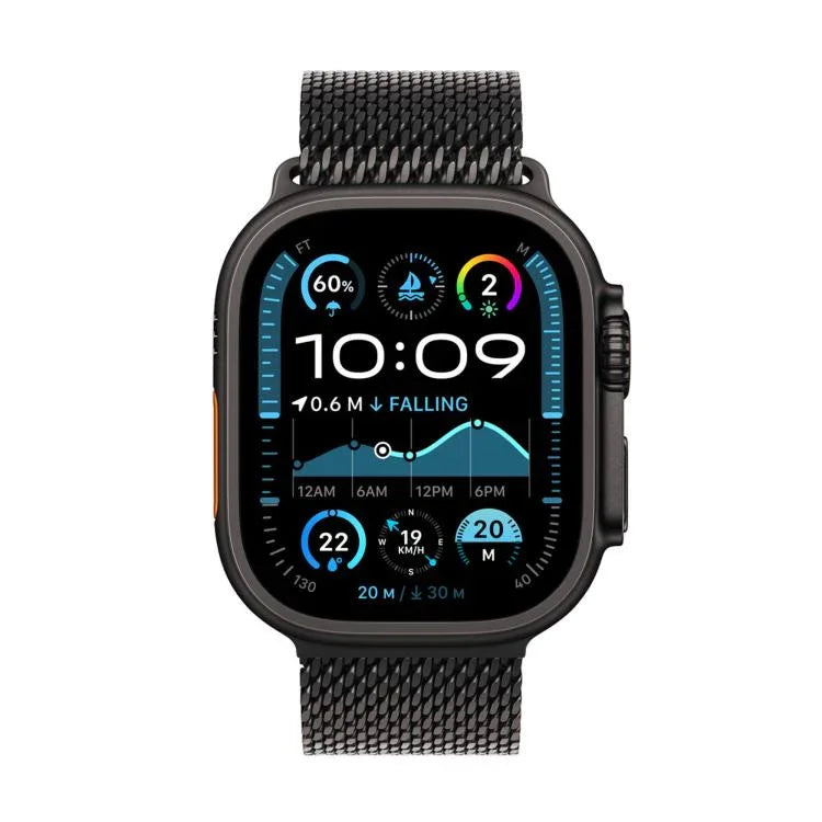 Correia de Relógio Milanesa em Aço Inoxidável com Fivela Umbrella e Filme Curvo 3D, Para Apple Watch Série 10 46mm, Para Apple Watch Série 10 42mm, Para Apple Watch Série 44mm, Para Apple Watch Série 40mm, Para Apple Watch Ultra 2 / 1 49mm