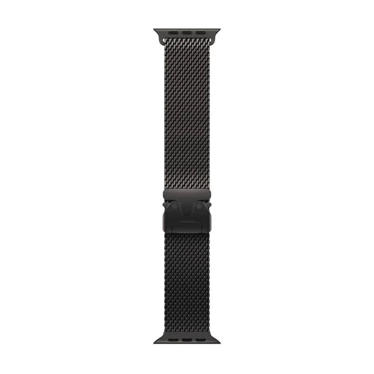 Correia de Relógio Milanesa em Aço Inoxidável com Fivela Umbrella e Filme Curvo 3D, Para Apple Watch Série 10 46mm, Para Apple Watch Série 10 42mm, Para Apple Watch Série 44mm, Para Apple Watch Série 40mm, Para Apple Watch Ultra 2 / 1 49mm