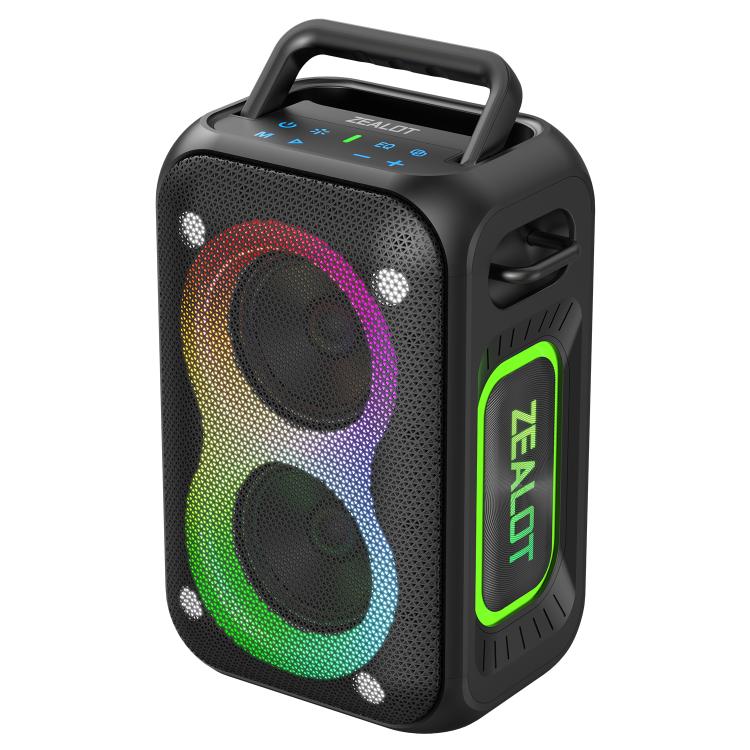 Zealot PT02 Coluna Bluetooth Estéreo RGB Colorida Portátil 60W para Exterior, PT02
