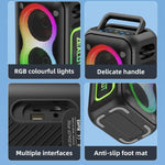 Zealot PT02 Coluna Bluetooth Estéreo RGB Colorida Portátil 60W para Exterior, PT02