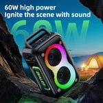 Zealot PT02 Coluna Bluetooth Estéreo RGB Colorida Portátil 60W para Exterior, PT02