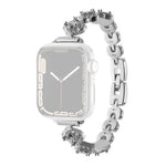 Correia de Relógio em Metal com Diamantes e Trevo de Quatro Folhas xDfind, Para Apple Watch 42 / 44 / 45 / 46 / 49mm, Para Apple Watch 38 / 40 / 41 / S10 42mm