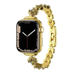 Correia de Relógio em Metal com Diamantes e Trevo de Quatro Folhas xDfind, Para Apple Watch 42 / 44 / 45 / 46 / 49mm, Para Apple Watch 38 / 40 / 41 / S10 42mm