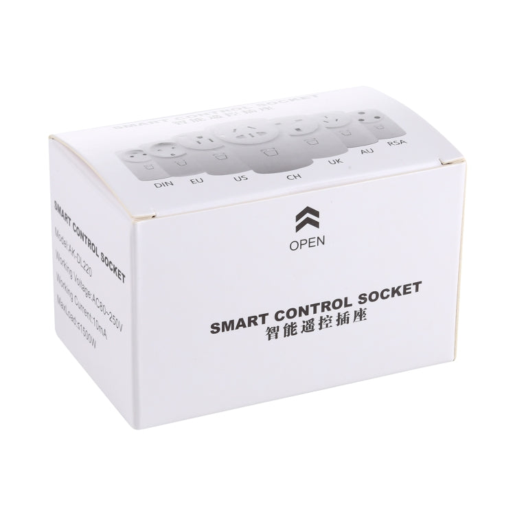 Tomada de controlo remoto inteligente sem fios AK-DL220 220V com controlo remoto, ficha AU, ficha UE, ficha UK, ficha US
