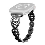 Correia de Relógio em Metal com Diamantes e Coração Duplo xDfind, Para Apple Watch 42 / 44 / 45 / 46 / 49mm, Para Apple Watch 38 / 40 / 41 / S10 42mm