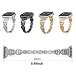 Correia de Relógio em Metal com Diamantes e Coração Duplo xDfind, Para Apple Watch 42 / 44 / 45 / 46 / 49mm, Para Apple Watch 38 / 40 / 41 / S10 42mm
