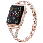 Correia de Relógio Milanesa em Aço Inoxidável com Diamantes xDfind, Para Apple Watch 42 / 44 / 45 / 46 / 49mm, Para Apple Watch 38 / 40 / 41 / S10 42mm