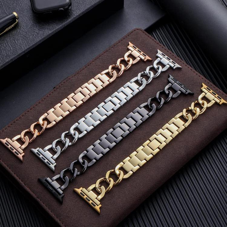 Correia de Relógio em Metal com Duplo Círculo xDfind, Para Apple Watch 42 / 44 / 45 / 46 / 49mm, Para Apple Watch 38 / 40 / 41 / S10 42mm