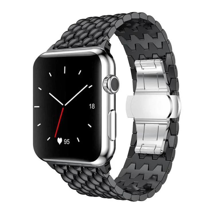 Correia de Relógio em Metal com Textura de Dragão xDfind, Para Apple Watch 42 / 44 / 45 / 46 / 49mm, Para Apple Watch 38 / 40 / 41 / S10 42mm