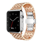 Correia de Relógio em Metal com Textura de Dragão xDfind, Para Apple Watch 42 / 44 / 45 / 46 / 49mm, Para Apple Watch 38 / 40 / 41 / S10 42mm