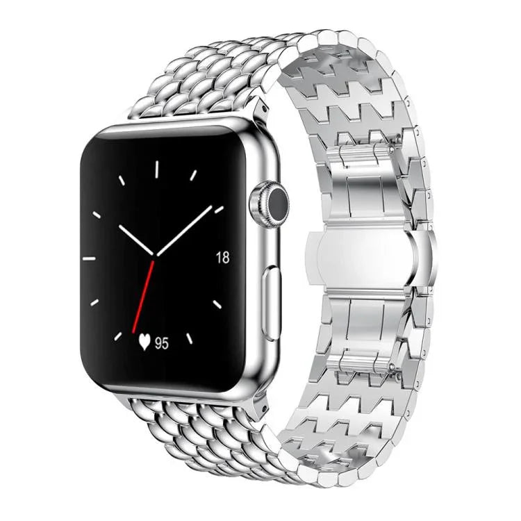 Correia de Relógio em Metal com Textura de Dragão xDfind, Para Apple Watch 42 / 44 / 45 / 46 / 49mm, Para Apple Watch 38 / 40 / 41 / S10 42mm