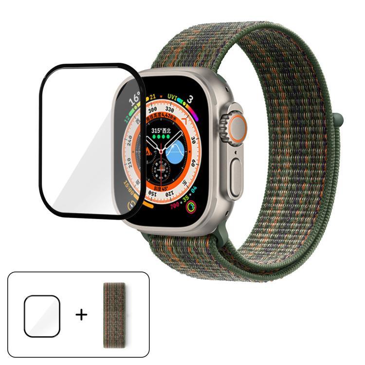 Correia de Relógio em Nylon Básica com Laço e Filme Curvo 3D, Para Apple Watch Série 40mm, Para Apple Watch Ultra 2 / 1 49mm, Para Apple Watch Série 45mm