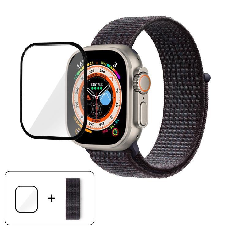 Correia de Relógio em Nylon Básica com Laço e Filme Curvo 3D, Para Apple Watch Série 40mm, Para Apple Watch Ultra 2 / 1 49mm, Para Apple Watch Série 45mm