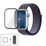 Correia de Relógio em Nylon Básica com Laço e Filme Curvo 3D, Para Apple Watch Série 41mm, Para Apple Watch Série 38mm, Para Apple Watch Série 42mm