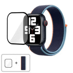 Correia de Relógio em Nylon Básica com Laço e Filme Curvo 3D, Para Apple Watch Série 41mm, Para Apple Watch Série 38mm, Para Apple Watch Série 42mm