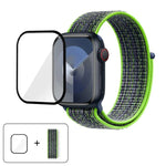 Correia de Relógio em Nylon Básica com Laço e Filme Curvo 3D, Para Apple Watch Série 41mm, Para Apple Watch Série 38mm, Para Apple Watch Série 42mm