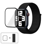 Correia de Relógio em Nylon Básica com Laço e Filme Curvo 3D, Para Apple Watch Série 41mm, Para Apple Watch Série 38mm, Para Apple Watch Série 42mm