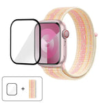 Correia de Relógio em Nylon Básica com Laço e Filme Curvo 3D, Para Apple Watch Série 41mm, Para Apple Watch Série 38mm, Para Apple Watch Série 42mm