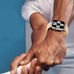 Correia de Relógio em Nylon Básica com Laço e Filme Curvo 3D, Para Apple Watch Série 41mm, Para Apple Watch Série 38mm, Para Apple Watch Série 42mm