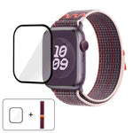 Correia de Relógio em Nylon com Laço e Filme Curvo 3D, Para Apple Watch Série 40mm, Para Apple Watch Ultra 2 / 1 49mm, Para Apple Watch Série 45mm
