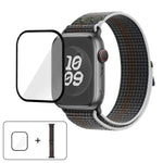 Correia de Relógio em Nylon com Laço e Filme Curvo 3D, Para Apple Watch Série 40mm, Para Apple Watch Ultra 2 / 1 49mm, Para Apple Watch Série 45mm