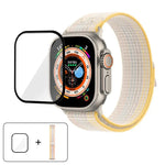 Correia de Relógio em Nylon com Laço e Filme Curvo 3D, Para Apple Watch Série 40mm, Para Apple Watch Ultra 2 / 1 49mm, Para Apple Watch Série 45mm