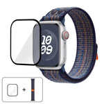Correia de Relógio em Nylon com Laço e Filme Curvo 3D, Para Apple Watch Série 40mm, Para Apple Watch Ultra 2 / 1 49mm, Para Apple Watch Série 45mm