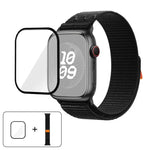 Correia de Relógio em Nylon com Laço e Filme Curvo 3D, Para Apple Watch Série 40mm, Para Apple Watch Ultra 2 / 1 49mm, Para Apple Watch Série 45mm