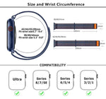 Correia de Relógio em Nylon com Laço e Filme Curvo 3D, Para Apple Watch Série 41mm, Para Apple Watch Série 38mm, Para Apple Watch Série 42mm