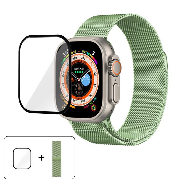 Bracelete Milanesa em Aço Inoxidável com Filme Curvo 3D, Para Apple Watch Series 40mm, Para Apple Watch Ultra 2 / 1 49mm, Para Apple Watch Series 45mm