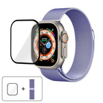 Bracelete Milanesa em Aço Inoxidável com Filme Curvo 3D, Para Apple Watch Series 40mm, Para Apple Watch Ultra 2 / 1 49mm, Para Apple Watch Series 45mm