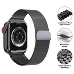 Correia de Relógio Milanesa em Aço Inoxidável com Filme Curvo 3D, Para Apple Watch Série 10 46mm, Para Apple Watch Série 10 42mm, Para Apple Watch Série 44mm