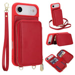 Capa para telemóvel com bolsa para cartões RFID com fecho de correr e tira transversal, Para iPhone 17 Pro Max, Para iPhone 17 Pro, Para iPhone Air, Para iPhone 15 Pro Max, Para iPhone 15 Pro, Para iPhone 15 Plus / 14 Plus