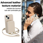 Capa para telemóvel com bolsa para cartões RFID com fecho de correr e tira transversal, Para iPhone 15, Para iPhone 14 / 13, Para iPhone 14 Pro, Para iPhone 14 Pro Max, Para iPhone 13 Pro Max, Para iPhone 13 Pro